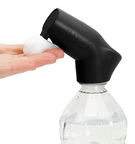 Suds2Go Refillable Caps 2Pack Universal Fit Turns Most Disposable Bottles Into a Hand Washing Station Includes Soap Reservoir Convenient for OnTheGo Black