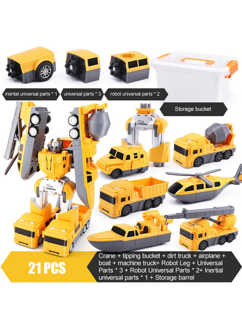 YelaJoy 6-in-1 Toys Construction Assemble Vehicles Transform into Robot Take apart cars - Image 2