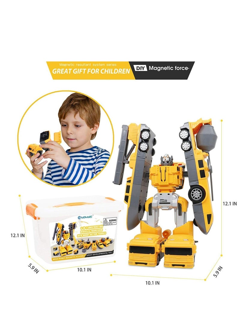 YelaJoy 6-in-1 Toys Construction Assemble Vehicles Transform into Robot Take apart cars - Image 4