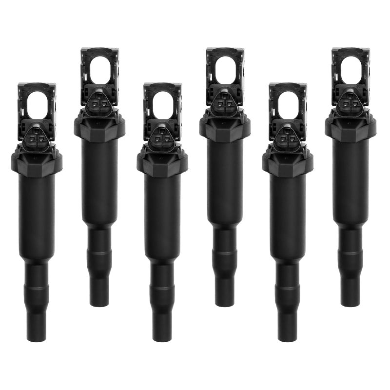 HQPASFY Ignition Coil Pack Set of 6 Compatible with BMW 325i 335i 525i 550i 650i M3 M5 X5 X6  More Replaces 0221504470 12137562744 221504470 12137594937 12138657273