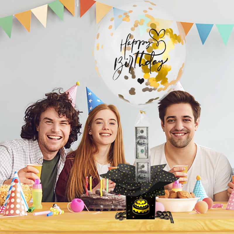 UQM Upgraded Birthday Money Box for Cash Gift Pull, Funny Pull Money Balloon Box Happy Birthday Surprise Set, Birthday Gifts for Women Men Best Friend Girlfriend Wife Sister - Image 5