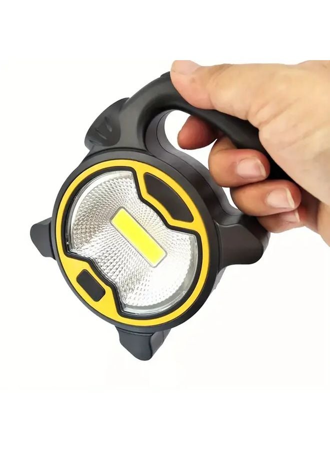 Yellow Portable LED Work Light Battery Powered Mini Lantern Touch Control Matte Metal Finish - Image 3