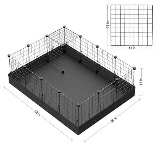 LANGXUN 16pcs Small Animal Playpen with Waterproof Mat, Pet Playpen, Rabbit Guinea Pig Cages, Puppy Kitten Playpen | Indoor & Outdoor Portable Metal Wire Yard Fence 13"x13" - Image 2