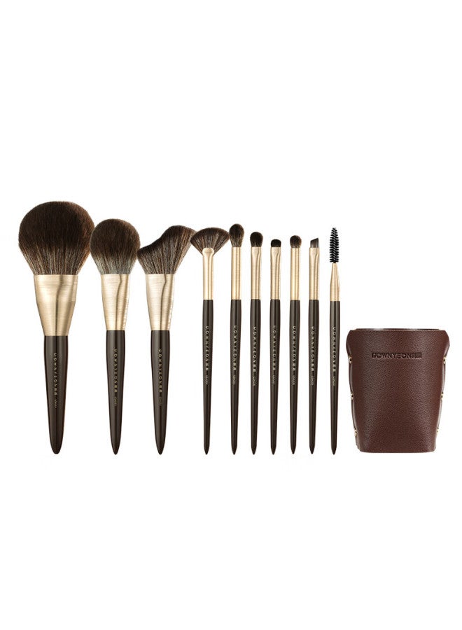 Rownyeon Makeup Brush Set, 10-piece Set, Including Powder Brush, Eyeshadow Brush, Contour Brush, Blush Brush