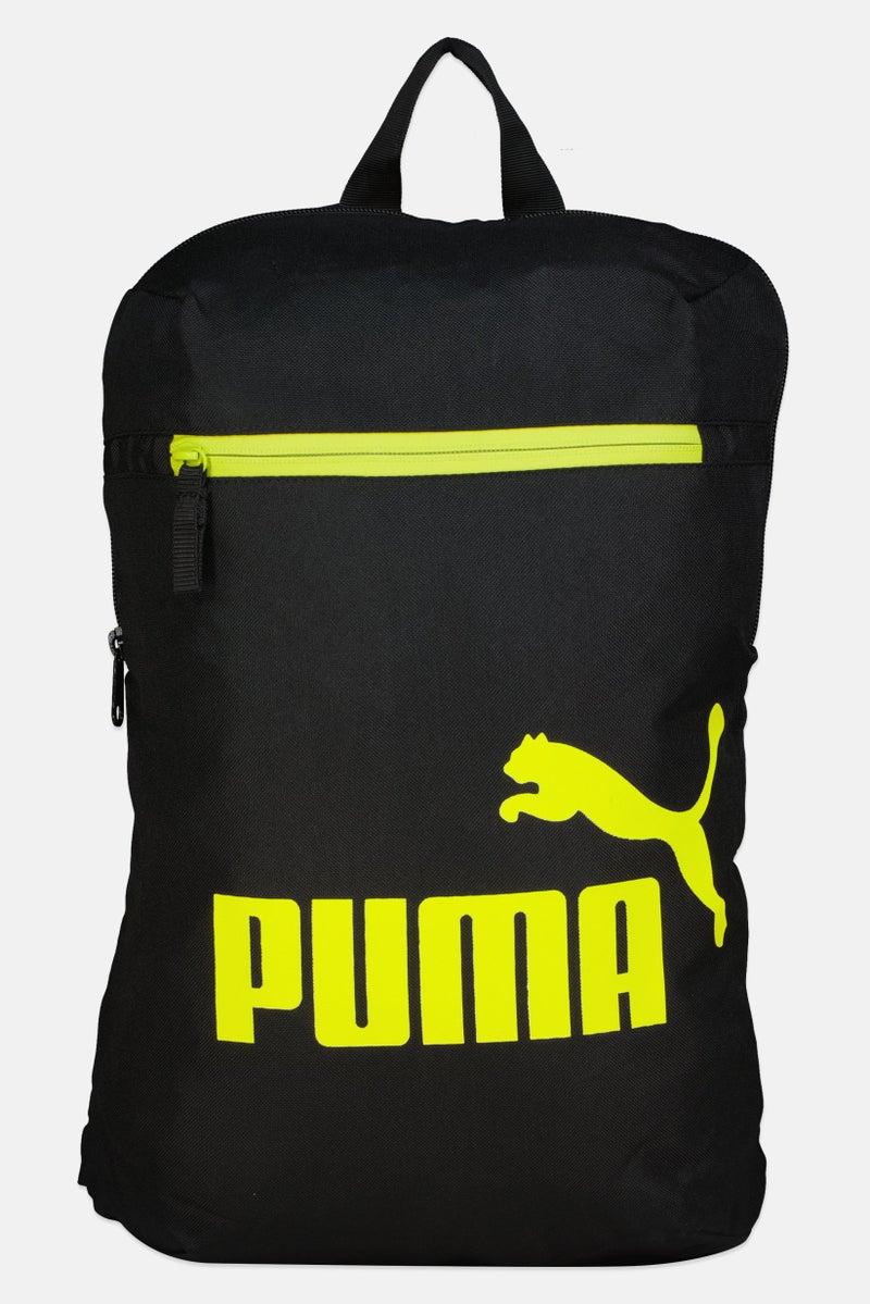 PUMA حقيبة ظهر للرجال بشعار العلامة التجارية، سوداء - Image 1