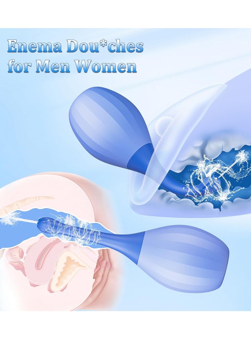 General Enema Douches for Men Women - Enema Bulb with Bendable Silicone Nozzles for Men Women Colon Cleanse, Anti Backflow Shower Douche Enema Kit with Lube, Cleansing Feminine Care Douche Bottles  - Image 4