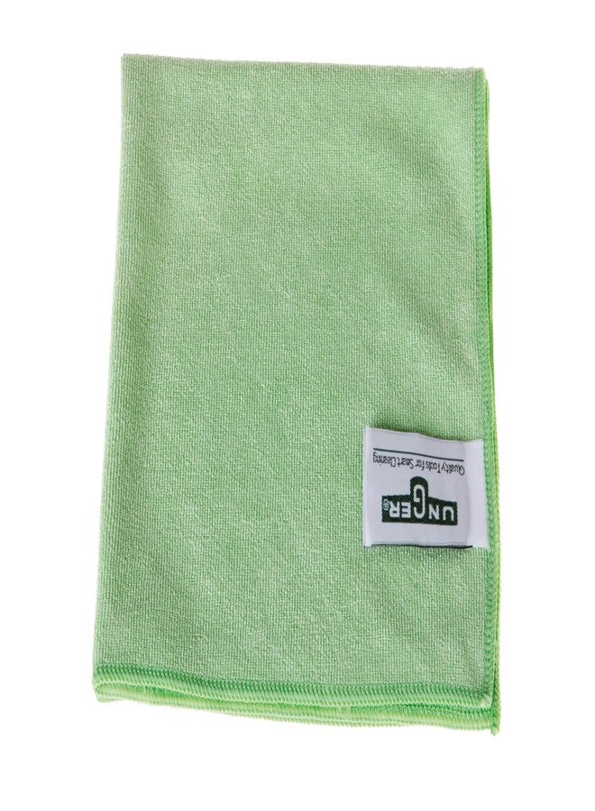 Unger Commercial MicroWipe™ 4000 Heavy Duty Microfiber Cleaning Cloth, 16" x 15", Green, 10-Pack - Absorbs 6X Its Weight, Streak-Free for Glass, Stainless Steel, and Multi-Surface Cleaning, MF400 - Image 5