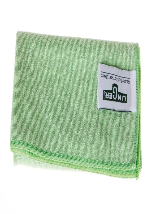 Unger Commercial MicroWipe™ 4000 Heavy Duty Microfiber Cleaning Cloth, 16" x 15", Green, 10-Pack - Absorbs 6X Its Weight, Streak-Free for Glass, Stainless Steel, and Multi-Surface Cleaning, MF400 - Image 3