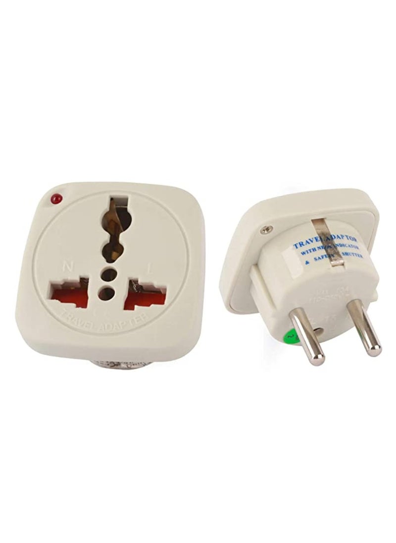 Terminator - Multi Traveler Adapter With Shutter And Indicator EU to Universal White - Image 1