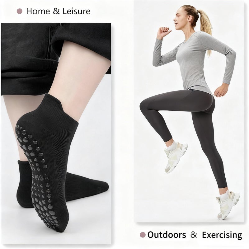 YSense 6 Pairs Pilates Socks with Grips for Women Non Slip Grip Socks Yoga Socks for Ballet Athletic Workout Hospital - Image 5
