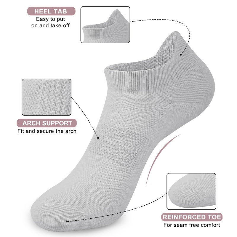 YSense 6 Pairs Pilates Socks with Grips for Women Non Slip Grip Socks Yoga Socks for Ballet Athletic Workout Hospital - Image 3