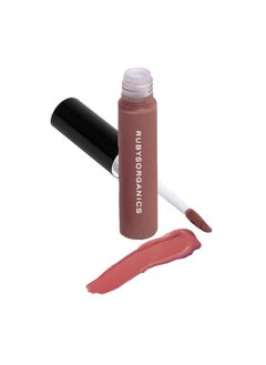 Ruby's Organics Liquid Lipstick, Smooth Cream Texture- Weightless, Highly Pigmented, Soft Velvet Finish, Long Lasting Rich Color, Non-Drying, All Skin Types, Silicon And Paraben Free - Praline, 6.5Ml  - Image 1