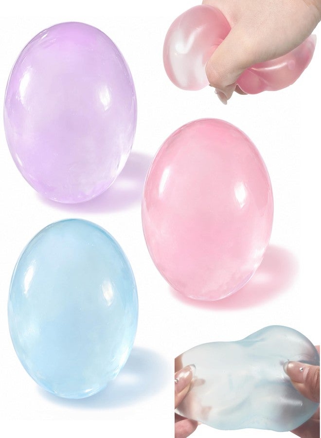 Chicooan 3Pcs Coconut Oil Squishy Stress Balls 2.36in Large Moldable Squeeze Balls Sensory Fidget Toy for Anxiety Relief Party Favors Gifts - Image 1