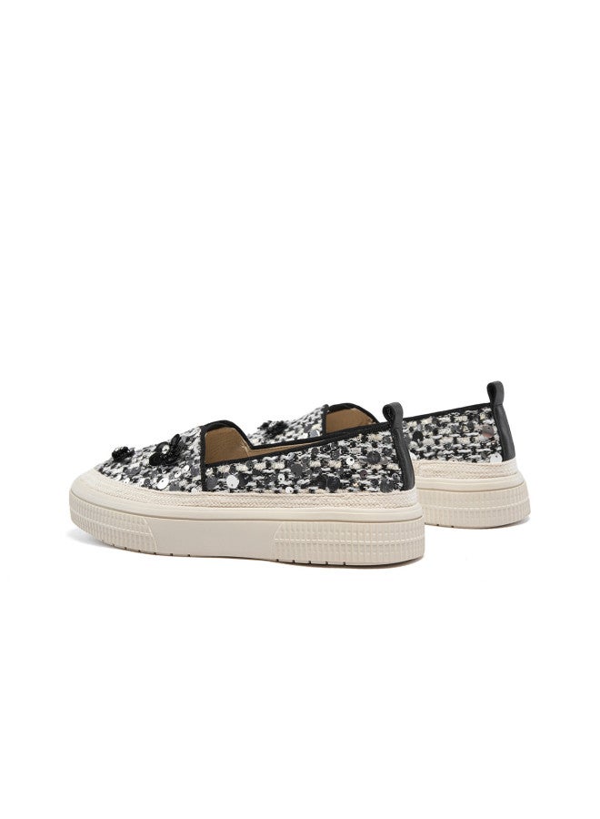St&Sat 【camellia Glitter】 ساترداي أحذية نسائية ربيع جديد أحذية الصيادين رأس مستدير منصة انزلاق flats للتنقل - Image 5
