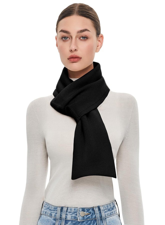 بولي وشاح بولي صوف 100% للنساء، وشاح شتوي فاخر ودافئ، يأتي مع علبة هدايا، لون أسود - Image 1