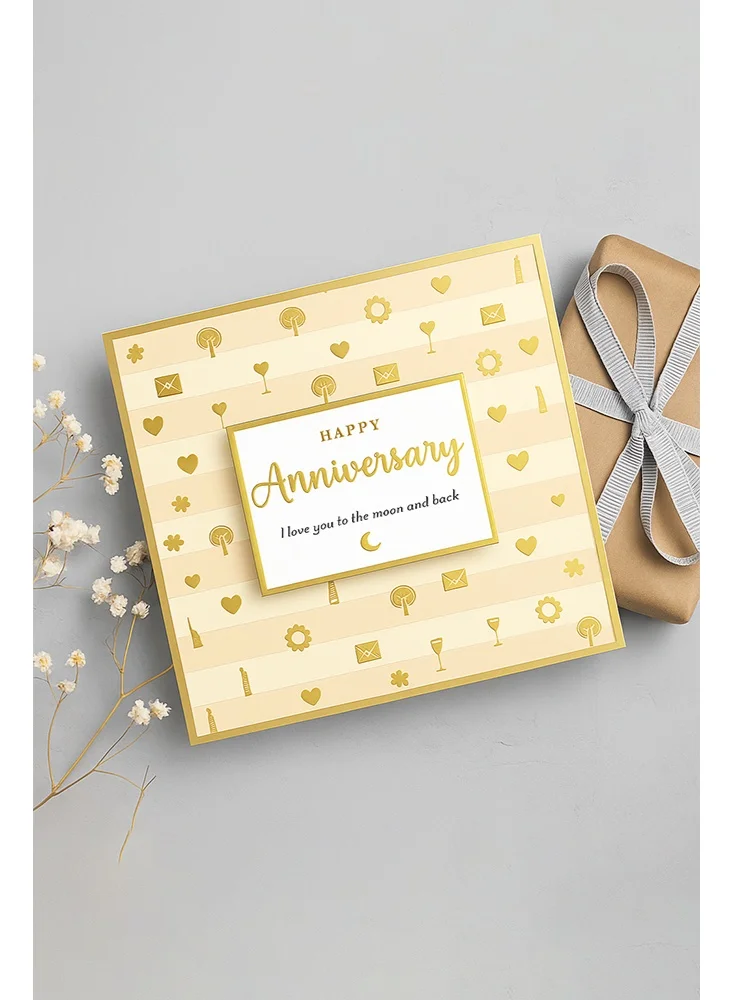 Share the Love Happy Anniversary Gold Foil Greeting Card