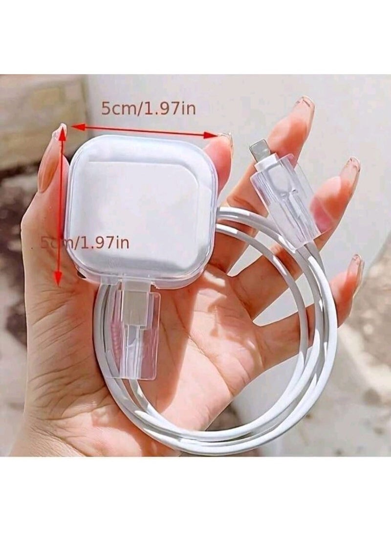 toocki pink Beautiful flower charging Cable Protector Set, Anti-Break Cable Saver Case, Compatible for iPhone 25W charger - Image 4