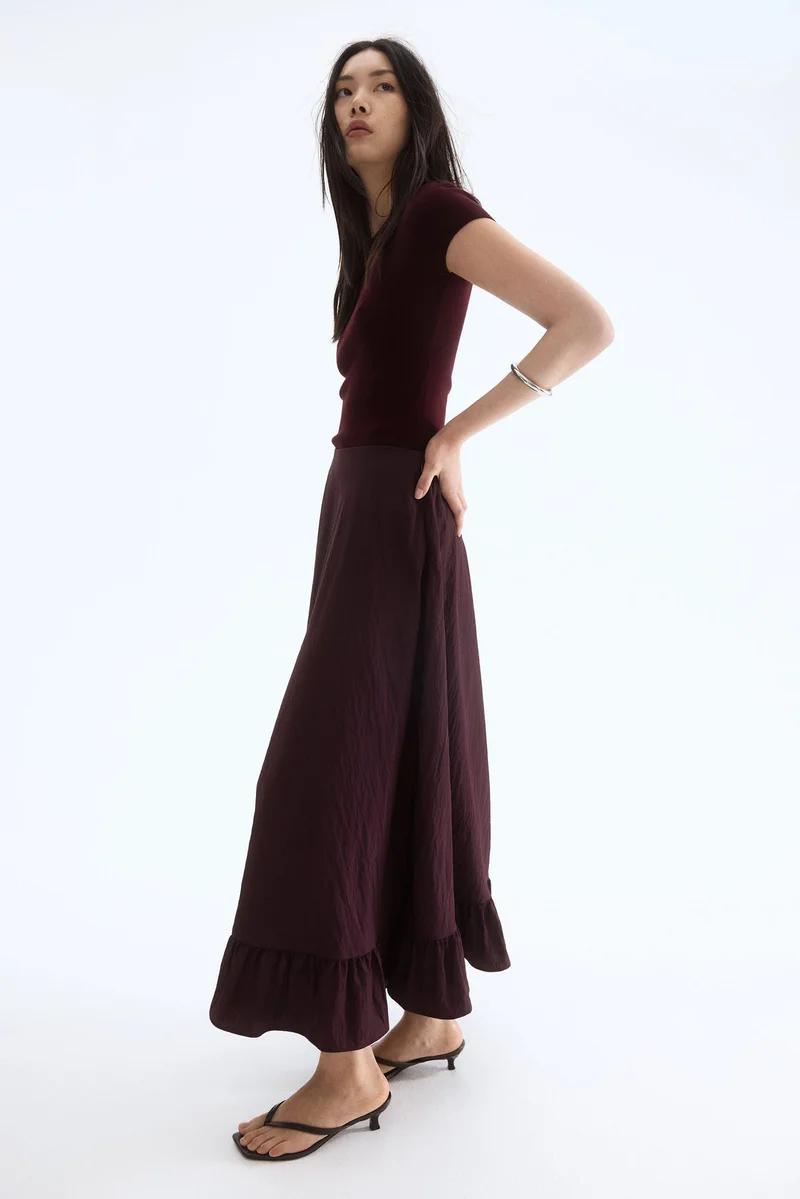 H&M Frilled maxi skirt