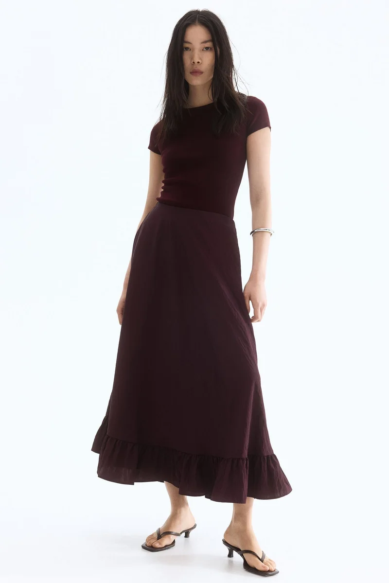 H&M Frilled maxi skirt