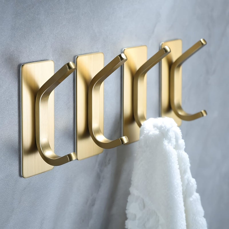 Black No Drill Adhesive Hooks 2pcs For Towels Clothes And Kitchen Storage - Image 1