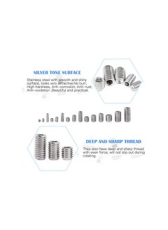 Glarks Glarks 420Pcs M3/M4/M5/M6/M8 Allen Head Socket Set Screw, 304 Stainless Steel Internal Hex Drive Grub Screw Assortment Kit  - Image 4