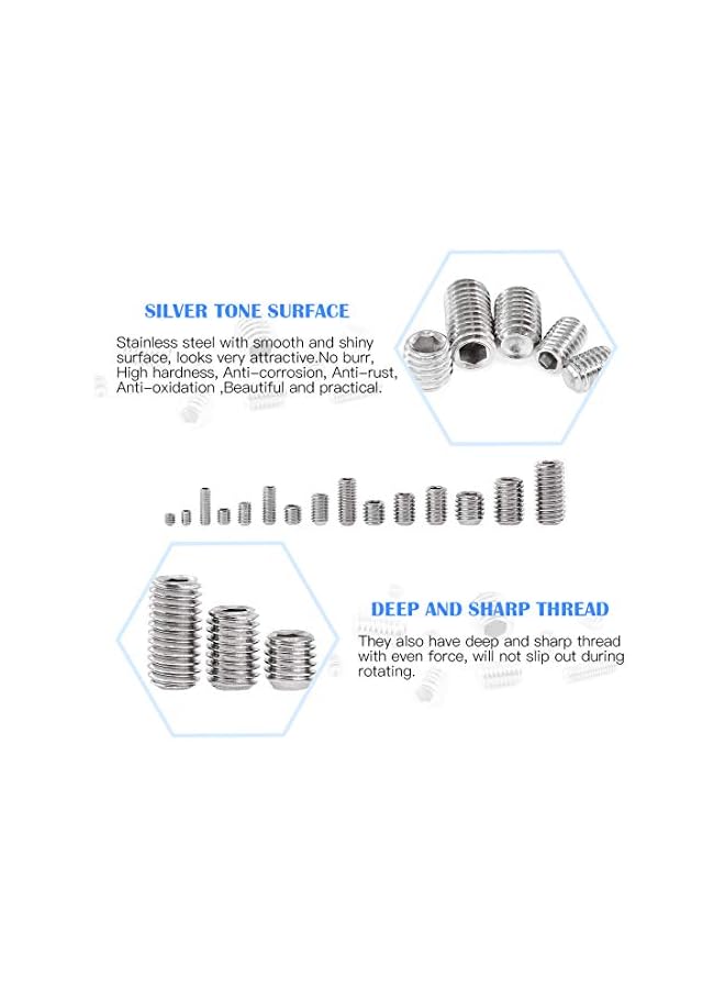 Glarks مجموعة براغي غلركس 420 قطعة M3/M4/M5/M6/M8 براغي رأس ألين، مجموعة براغي من الفولاذ المقاوم للصدأ 304 مع محرك سداسي داخلي - Image 4