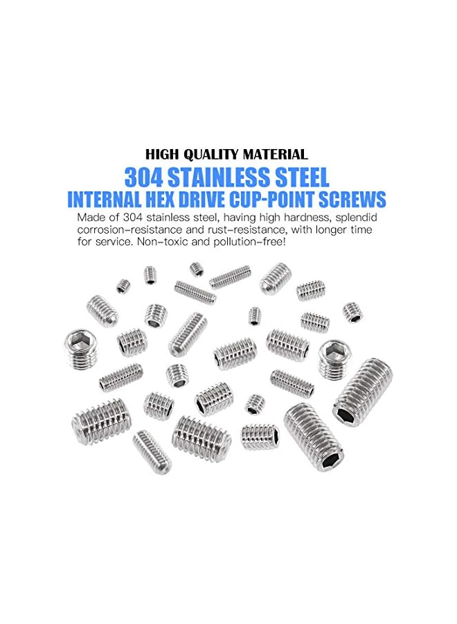 Glarks مجموعة براغي غلركس 420 قطعة M3/M4/M5/M6/M8 براغي رأس ألين، مجموعة براغي من الفولاذ المقاوم للصدأ 304 مع محرك سداسي داخلي - Image 3