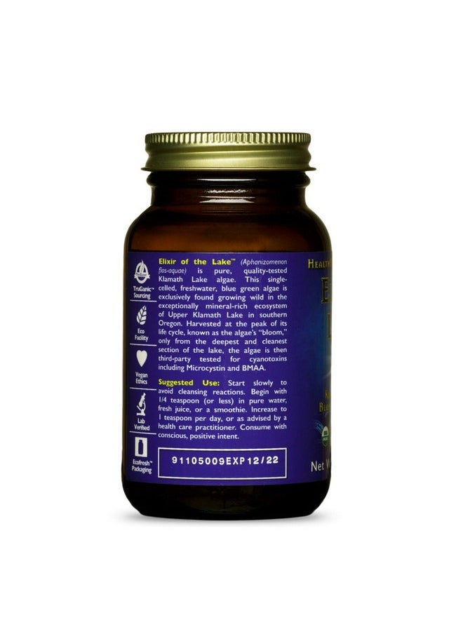 HEALTHFORCE SUPERFOODS - Elixir Of The Lake Powder 50 Grams Klamath Lake Blue Green Algae Supplement Supports Endorphin Production & Mood Organic Vegan Gluten Free 25 Servings - Image 1