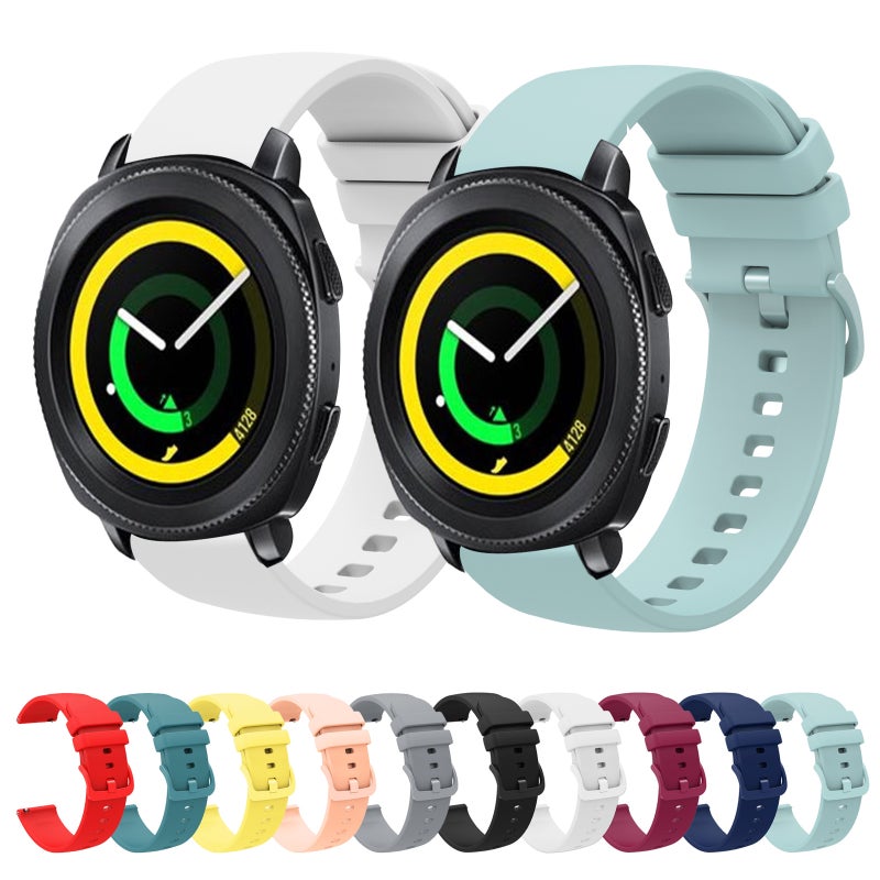 erorex For Samsung Gear Sport 20Mm Solid Color Soft Silicone Watch Band(Navy Blue) - Image 3