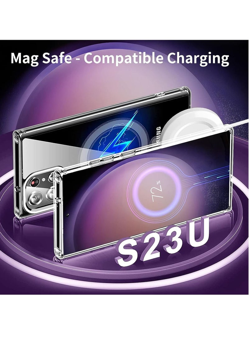 S23 Ultra Case Clear Cover for Samsung Galaxy S23 Ultra, with Support Ma-g-safe Charger Charging Ultra-Thin Shockproof and Transparent Non-yellowing Case for S23 Ultra 6.8 Inch (2023) - Image 2