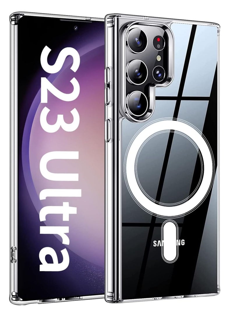 S23 Ultra Case Clear Cover for Samsung Galaxy S23 Ultra, with Support Ma-g-safe Charger Charging Ultra-Thin Shockproof and Transparent Non-yellowing Case for S23 Ultra 6.8 Inch (2023) - Image 5
