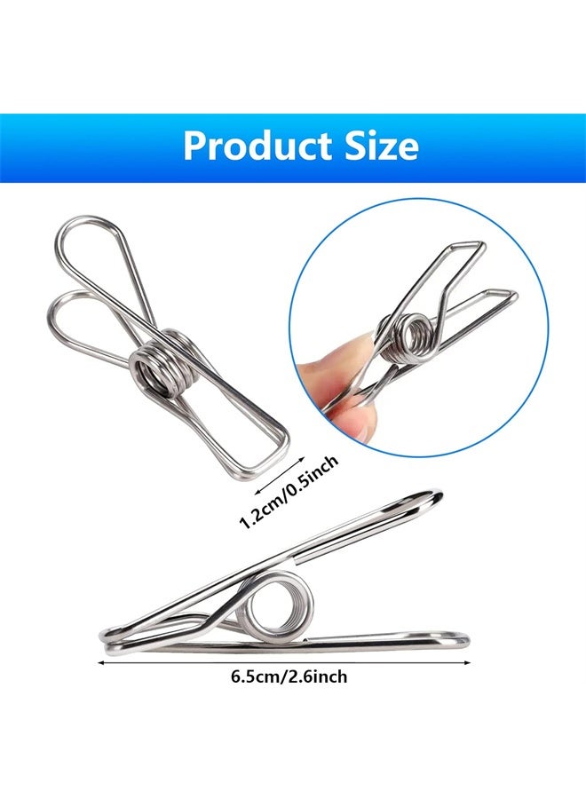 HOMESTAR 20 Pieces Stainless Steel Windproof Laundry Hanging Wire Clips for Home, Blanket, Towel, Clothes - Image 5