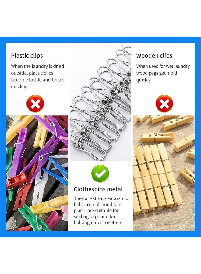 HOMESTAR 20 Pieces Stainless Steel Windproof Laundry Hanging Wire Clips for Home, Blanket, Towel, Clothes - Image 4