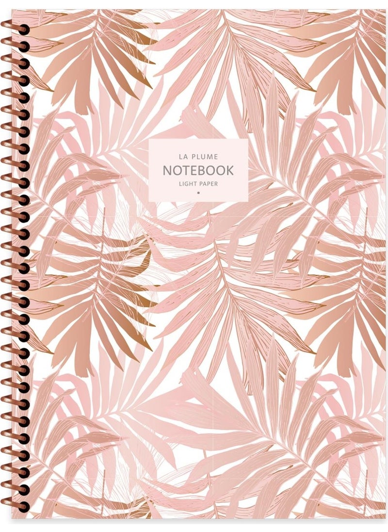 Keskin Color 16.5X22.5 Plain Notebook La Plume Leaves - Brown 