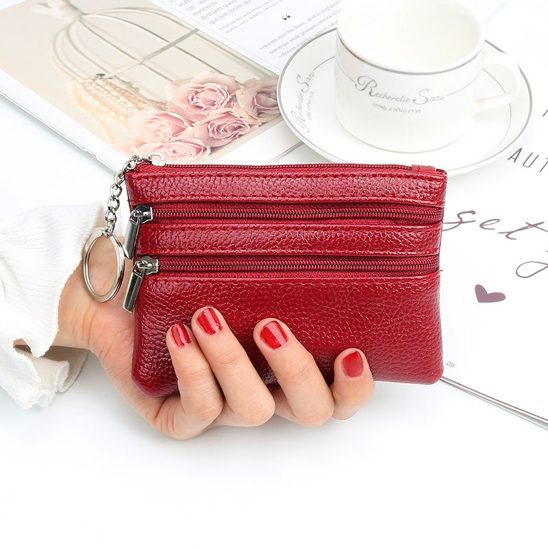 Multifunctional Solid Color PU Leather Wallet, RFID Blocking Design Portable Daily Storage Purse for Cards Cash Coin Business Use - Image 1