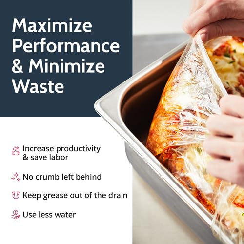 PanSaver Hotel Clear Pan Liners for Easy Clean Up - Disposable Buffet Pan Liners, Ovenable up to 400F (Third and Quarter Pan Medium and Deep Pan Liner - 19 x 14 in) - Image 4