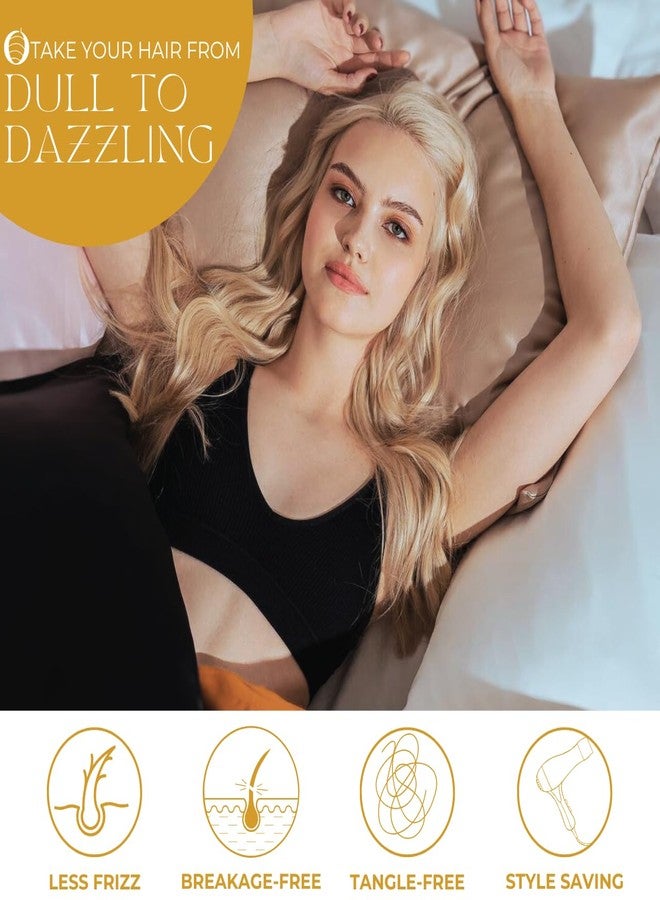 PROMEED 100% Silk Pillowcase for Hair and Skin, Both Sides Grade 6A+ 23mm Mulberry Silk Pillow Case with Hidden Zipper, 1400 TC, Soft & Smooth (King 20"x36", Champagne) - Image 3