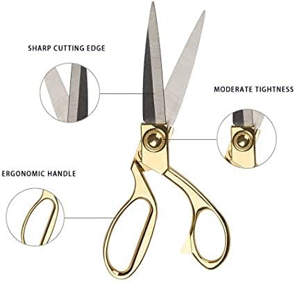 Dinojames Stainless Steel Tailoring Scissors Gold and Silver Size- 9.5 Inch Pack of-1 Pcs. - Image 3