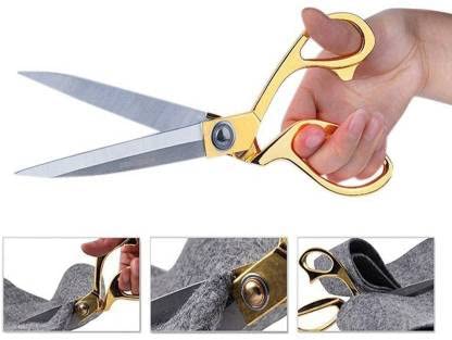 Dinojames Stainless Steel Tailoring Scissors Gold and Silver Size- 9.5 Inch Pack of-1 Pcs. - Image 5
