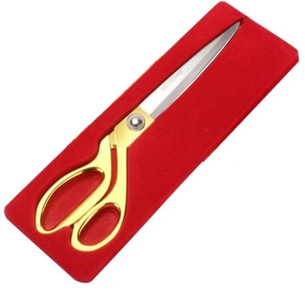 Dinojames Stainless Steel Tailoring Scissors Gold and Silver Size- 9.5 Inch Pack of-1 Pcs. - Image 1