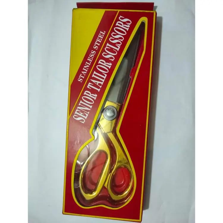 Dinojames Stainless Steel Tailoring Scissors Gold and Silver Size- 9.5 Inch Pack of-1 Pcs. - Image 2