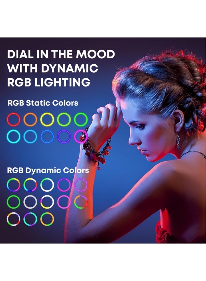 Hedge 10 Inch RGB LED Soft Ring Light with Mobile Holder & Adjustable Brightness 360° Rotating Selfie Ring Light for Live Streaming, Makeup, Photography & Video Recording - Image 5