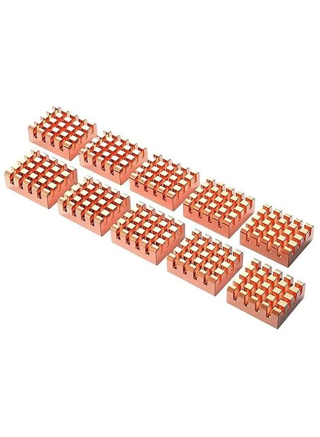Copper Heatsink Radiator 12x13x5mm with Thermal Tape for Circuit Board Chip 10 Pieces - Image 1