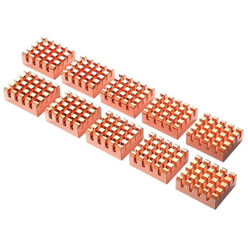 Copper Heatsink Radiator 12x13x5mm with Thermal Tape for Circuit Board Chip 10 Pieces - Image 2