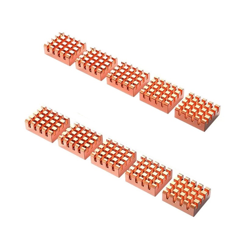 Copper Heatsink Radiator 12x13x5mm with Thermal Tape for Circuit Board Chip 10 Pieces - Image 4
