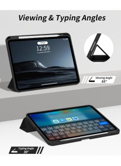 Rock Pow New iPad Pro 12.9 Inch Case 2022/2021/2020 6th/5th/4th Gen with Pencil Holder Smart iPad Case Support Touch ID and Auto Wake/Sleep with Auto 2nd Gen Pencil Charging Black  - Image 4