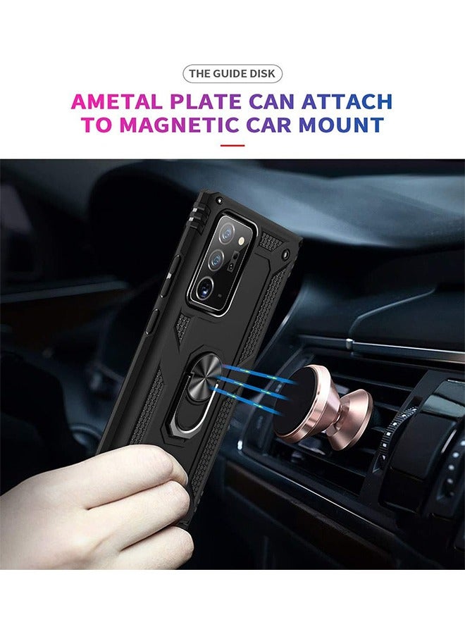 HY Phone Case for Note 20 Ultra Case Samsung Note 20 Ultra Case Galaxy Note 20 Ultra Case, Grade Case with Ring Car Mount Kickstand for Samsung Galaxy Note 20 Ultra 5G - Black  - Image 5