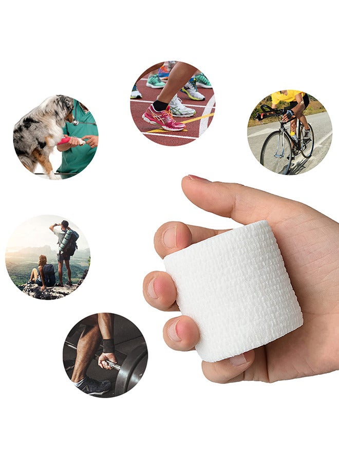 10 Rolls Self Adhesive Wrap Athletic Tape Gauze Breathable Elastic Cohesive Bandage for Sports Injury & Pet 5*4.5 cm, White - Image 4