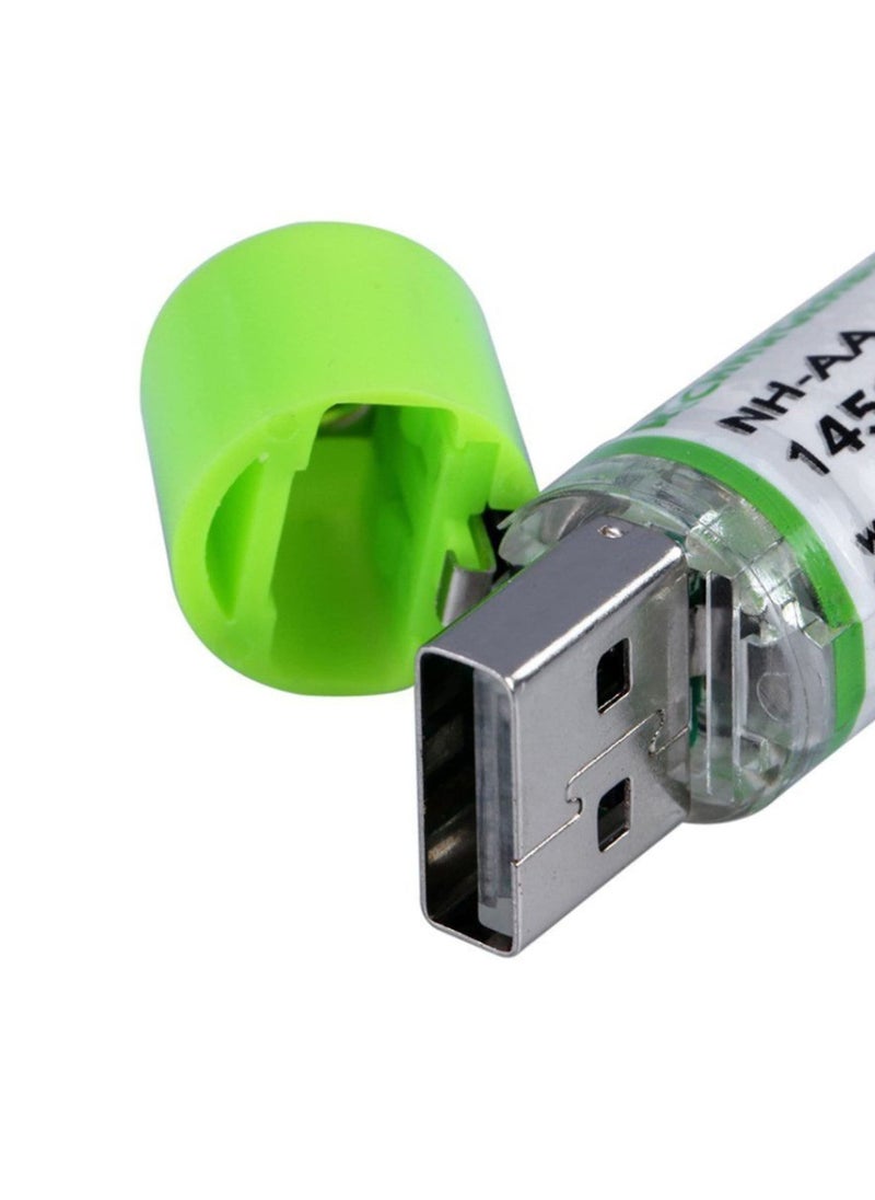 Generic 2Pcs USB AA Battery 1.2V 1450 MAH NI-MH Rechargeable Battery LED Charging Indicator Light  - Image 2
