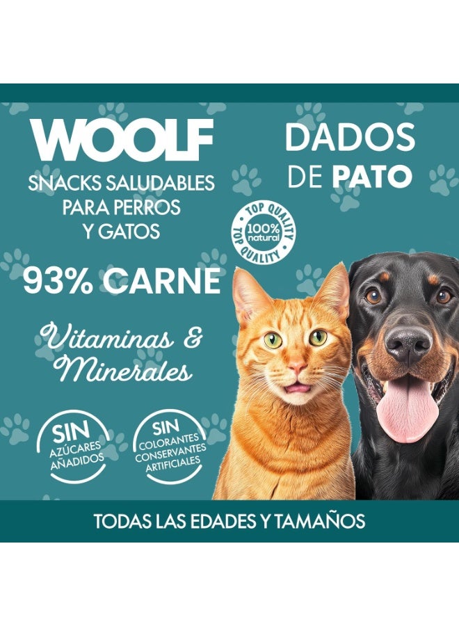 Woolf Duck Chunkies 100 Percent Natural Complimentary Snack for Dogs and Cats High Meat Content Healthy Treats 100g - Image 3